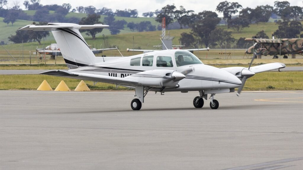 Beechcraft 76 Duchess twin engine aircraft taxiing
